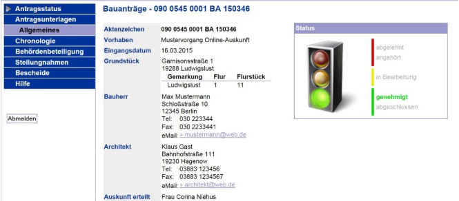 Bauonline Screenshot Musterakte